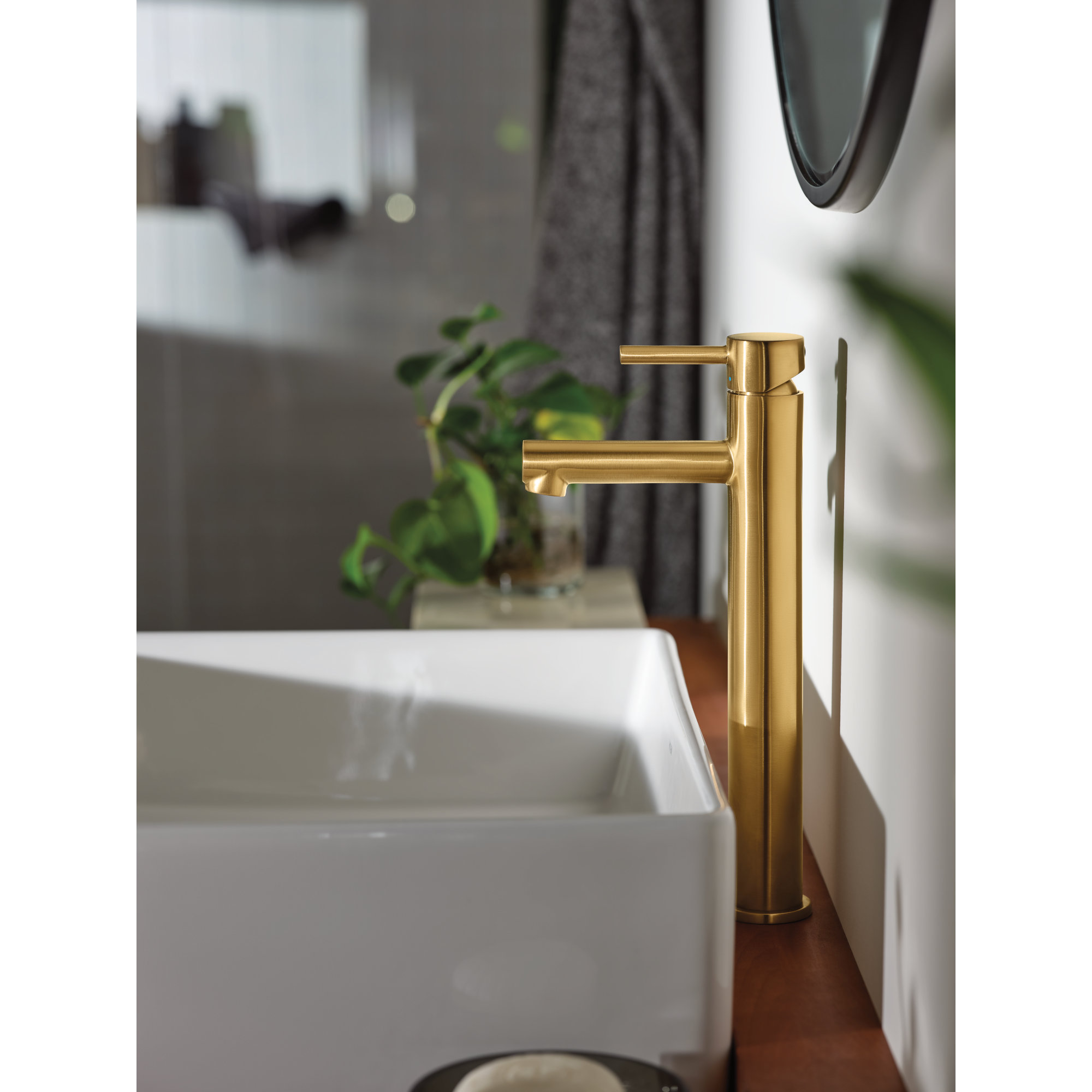 Align Single Hole Bathroom Faucet, Brushed Gold