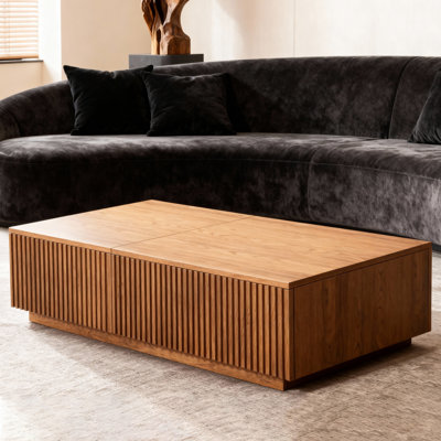 51.1" Modern Lift-Top Coffee Table with Hidden Storage & Dual Drawers