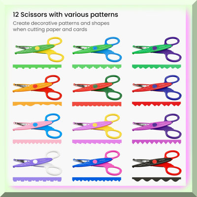 12-Piece Assorted Pattern Decorative Scissors Set