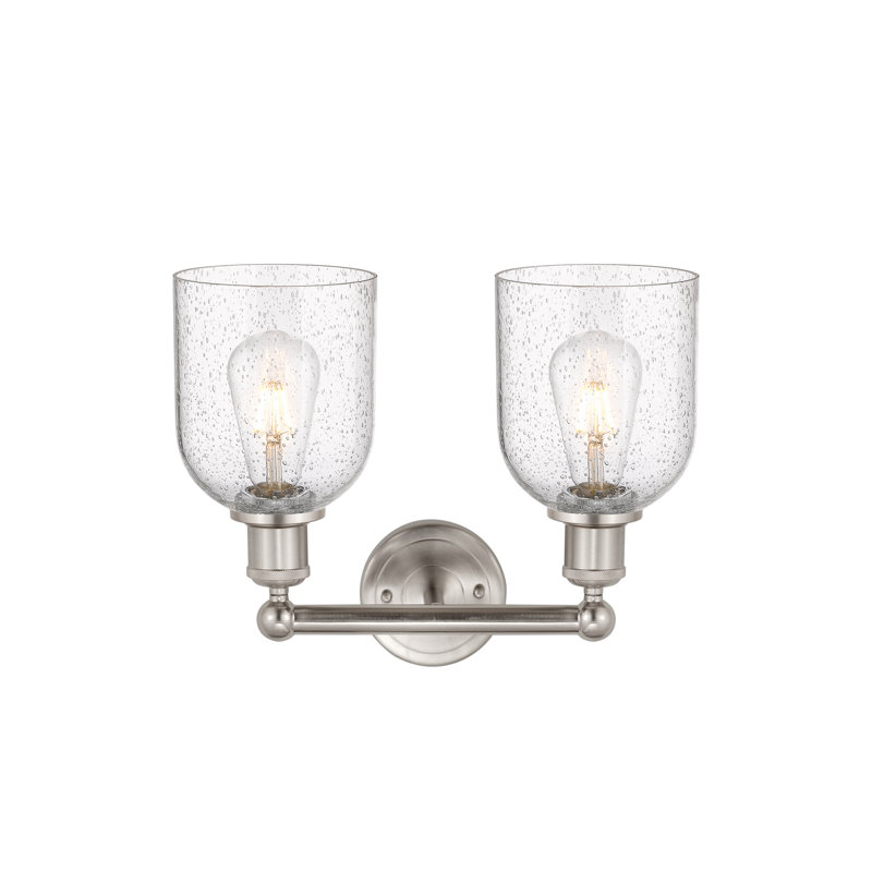 Edison Allysson 2 Light 15" Bath Vanity Light, Brushed Satin Nickel, Seedy
