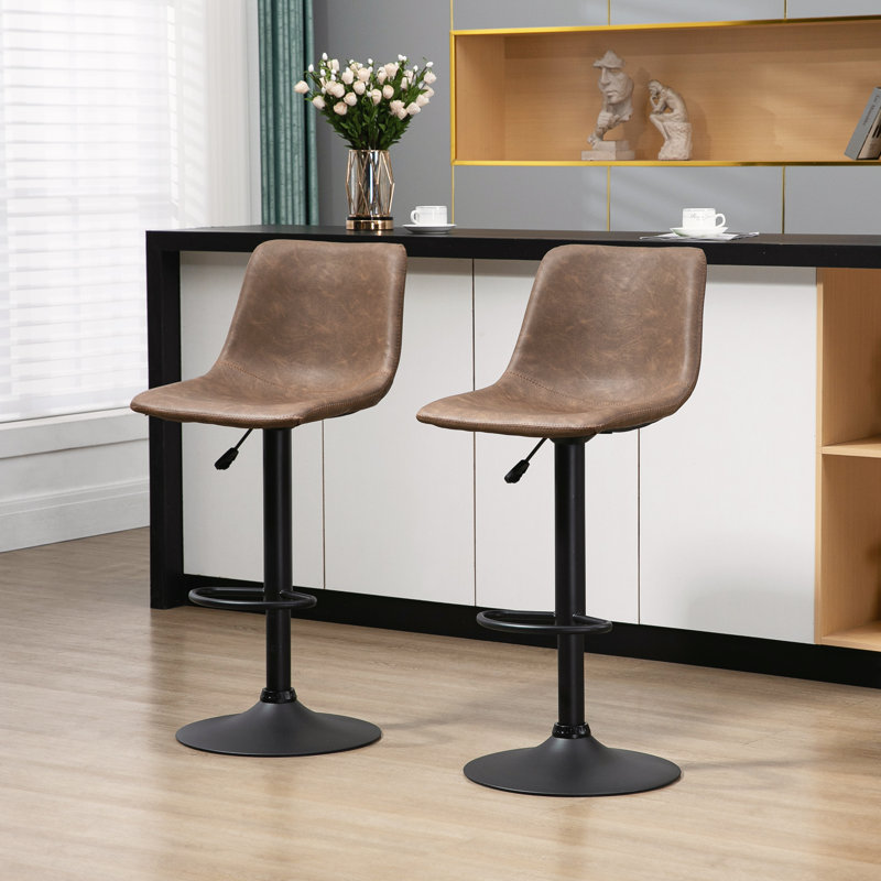 Tabouret pivotant à hauteur réglable, Brun