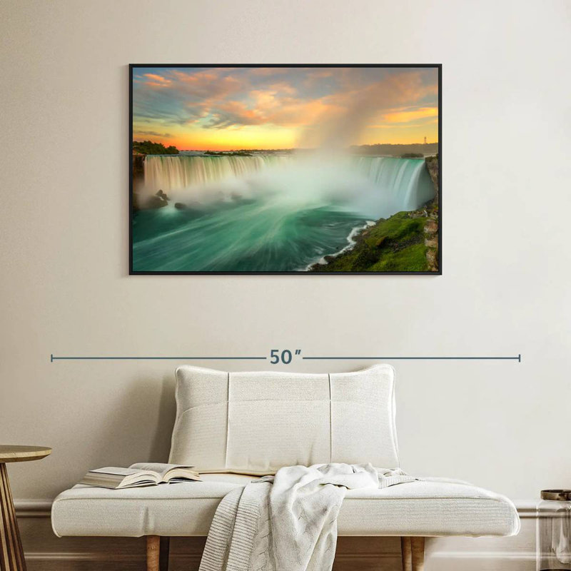 Paysage des chutes du Niagara, Cadre flottant noir, 40 po x 27 po