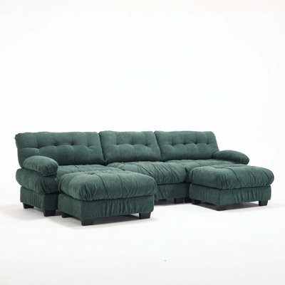 U Shaped Modular Sectional Sofa with Deep Seat Cloud Comfort