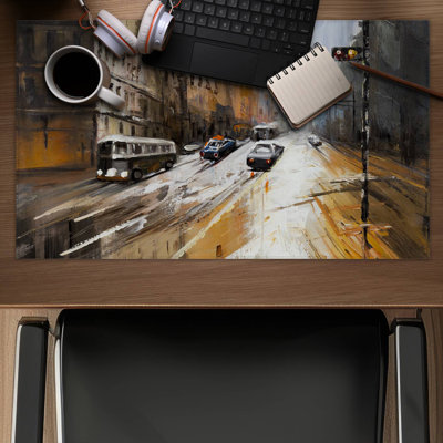 Abstract city street - 14.00"x24.25" Desk mat