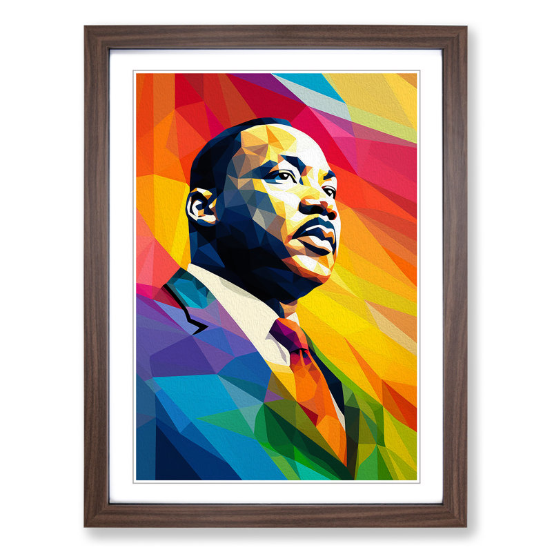 XYZ-FRM-V1223-4487 Martin Luther King Jr. Op 1 Piece Single Picture Frame Wall Art, 34cm H x 25cm W x 2cm D, Walnut