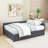 Full Size Linen Upholstered Daybed with Semi-Closed Design and Dual Storage Drawers-1715037454