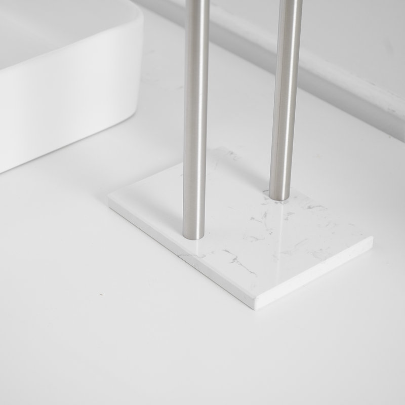 Porte-papier hygiénique sur pied, Nickel brossé