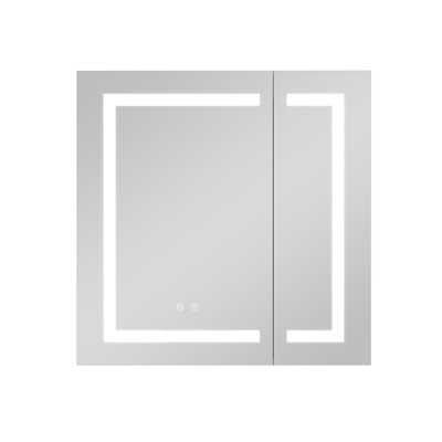 30in.H Recessed Or Surface Bath LED Medicine Cabinet With Adjustable Glass Shelves