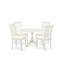 L'ensemble 3 pièces de table et chaises de cuisine contient une table de salle à manger ronde avec Dropleaf et 2 chaises de salle à manger en tissu de lin, 42 x 42 pouces, lin blanc-134473440-216639627