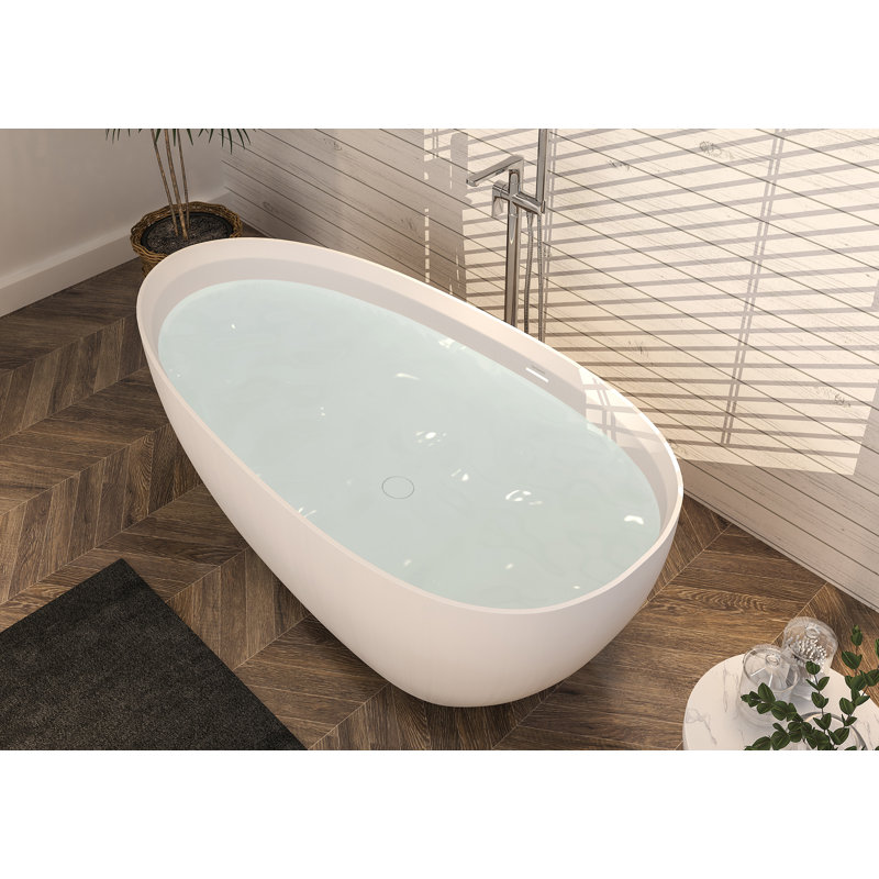 Baignoire de trempage autoportante de 63 pouces Egg Harbor