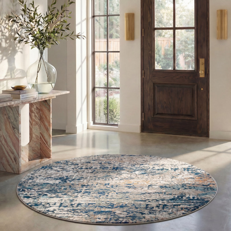 Madison Performance Abstract Rug, Round 6'7"