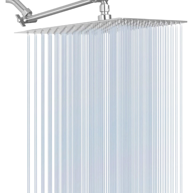 Brushed Nickel 10" Stainless Steel Shower Head - Rainfall With High , Self-cleaning, Adjustable Arm Wall Mount, Nozzle Scaling Prevention Advantage Square In & , Installation, Protection Quality