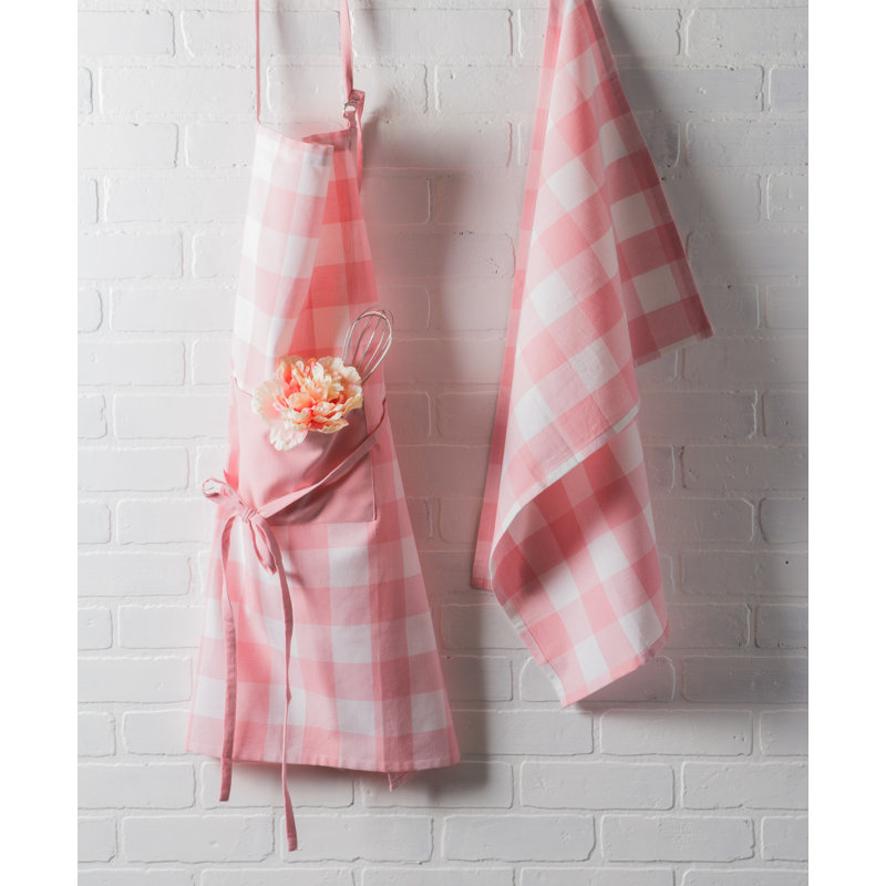 Tablier de cuisine à carreaux Wolsingham, Rose