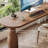 Simple Solid Wood Brown Pine L-Shaped Desk-937870333