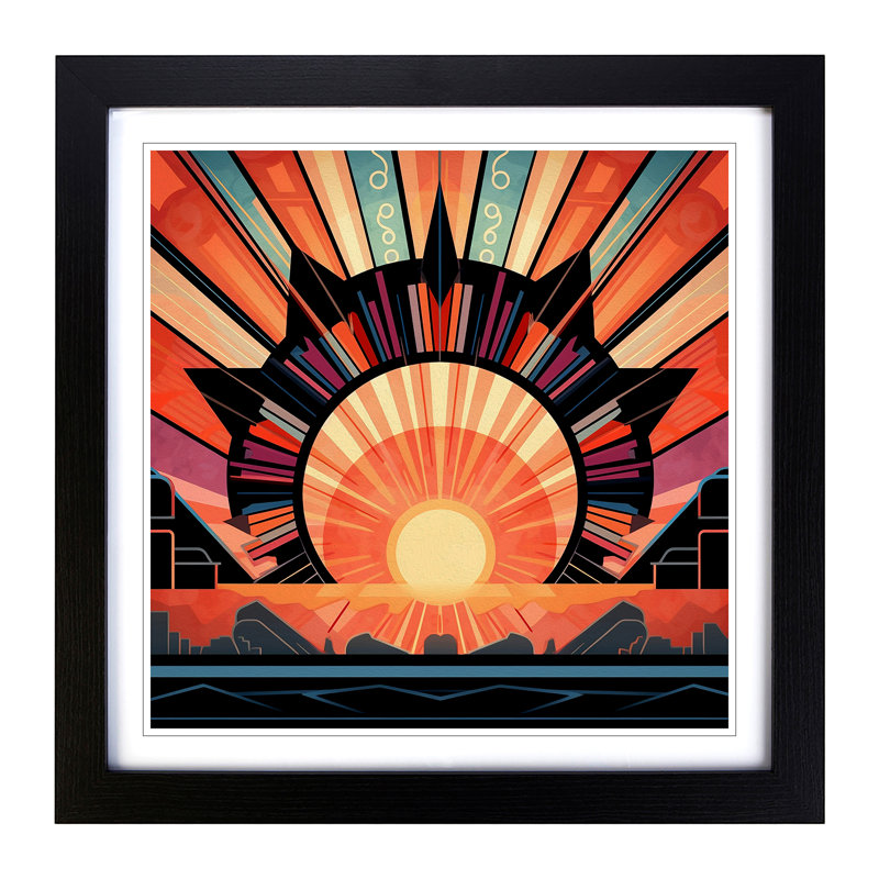Sunrise No.8 - Single Picture Frame Print on Wood, Black