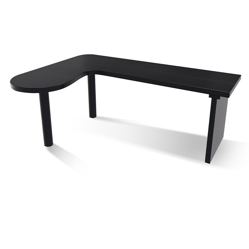 62.99" Black Rectangular Solid Wood desk, Retour à droite, H 29,6 po x l 78,8 po x P 47,3 po