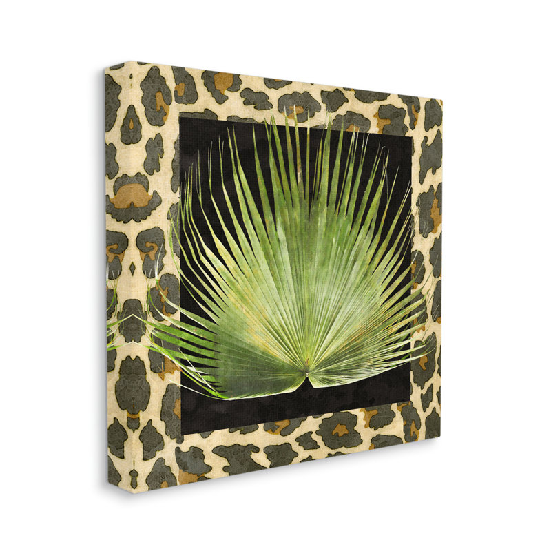 Impression sur toile «Tropical Leaf» par Alonzo Saunders, Giclée encadrée blanc bord de mer, H 17 po x l 17 po x P 1,5 po