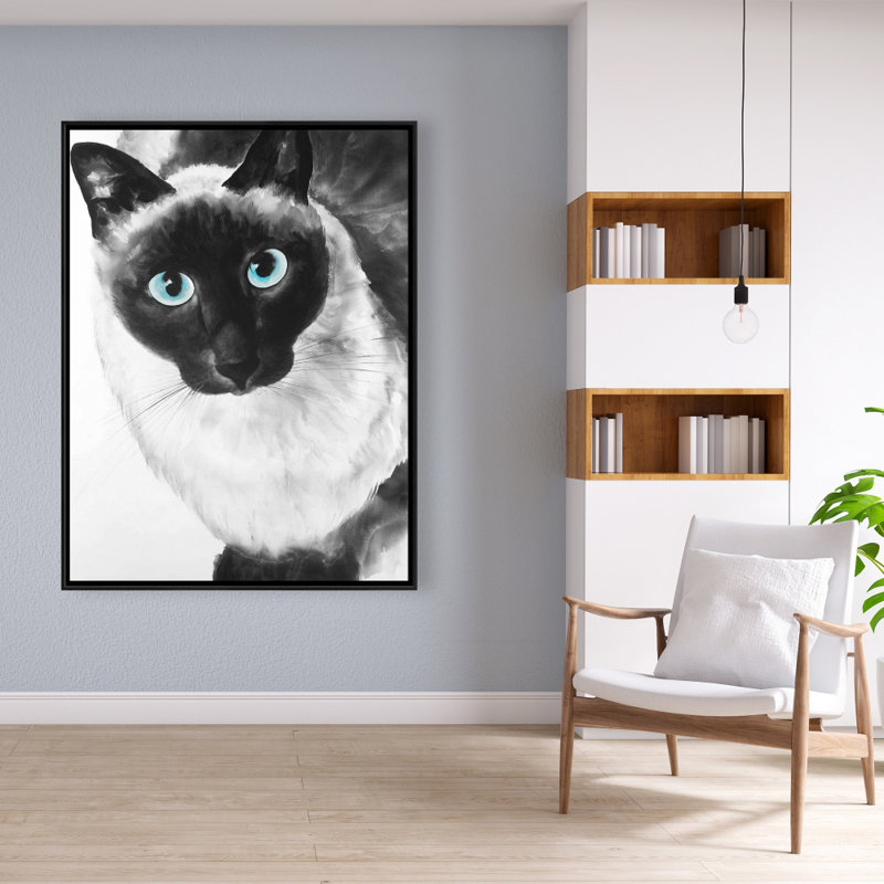 Blue Eyes Siamese Cat Print On Canvas