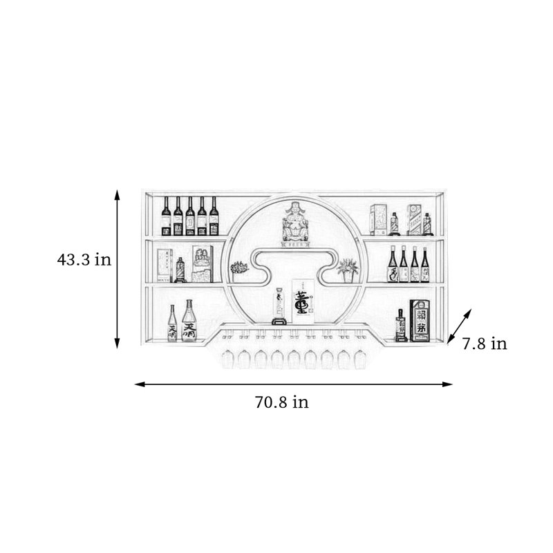 Madeleyn, H 43,3 po x l 70,8 po x P 7,8 po, Noir, noir, noir, noir