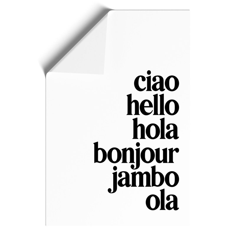 Language of Hello - Frameless Print, 42cm H x 30cm W x 0.1cm D