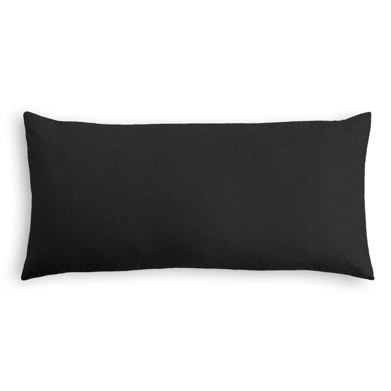 Rectangular Pillow Cover & Insert, Black, 14" x 48"