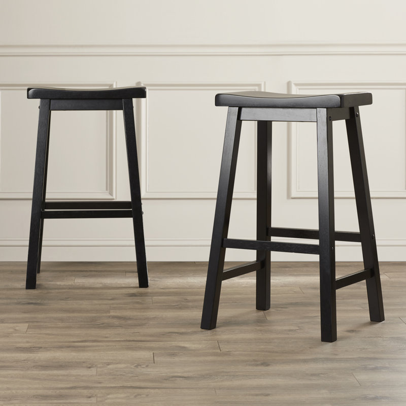 Tehama Solid Wood Counter Stool, Black