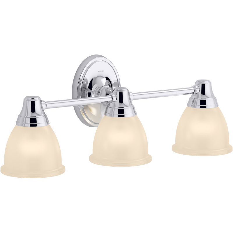 Forte 3 Light Indoor Bathroom Vanity Light Fixture, Position Facing Up or Down, UL Listed