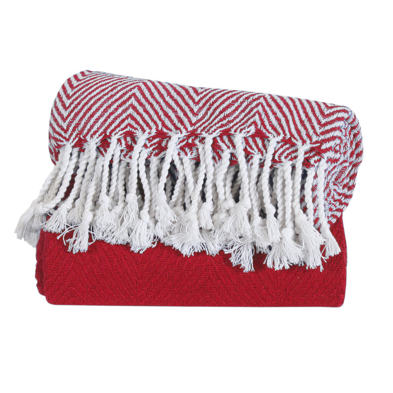 Jeté luxueux 100% coton, Rouge