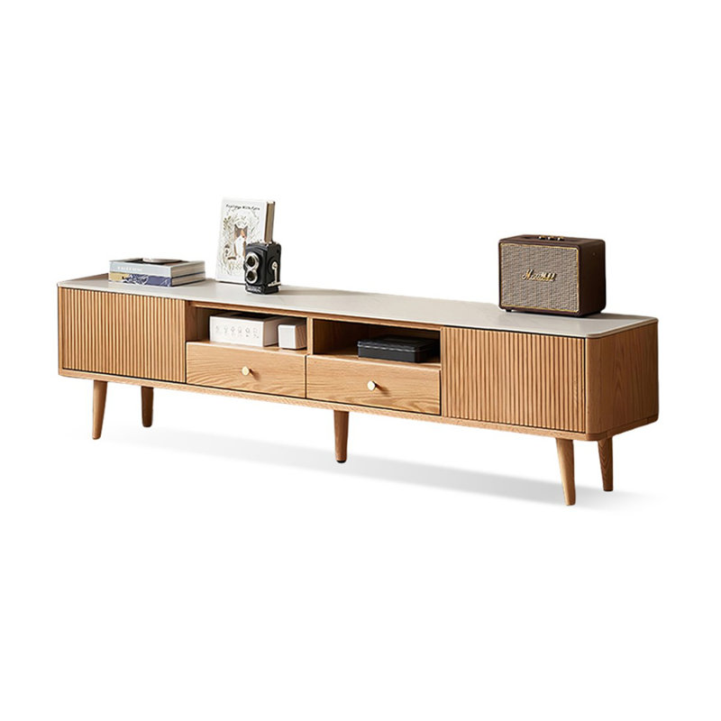 Meuble télé Modern Burlywood, H 17,72 po x L 13,78 po x l 59,06 po