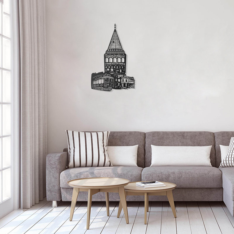 Élégant accessoire mural décoratif en métal, noir, 19,7 po x 25,6 po | 100% métal, épaisseur: 0,08 pouce | Conception facile à suspendre au mur | Parfait pour les décors modernes et les œuvres d'art uniques