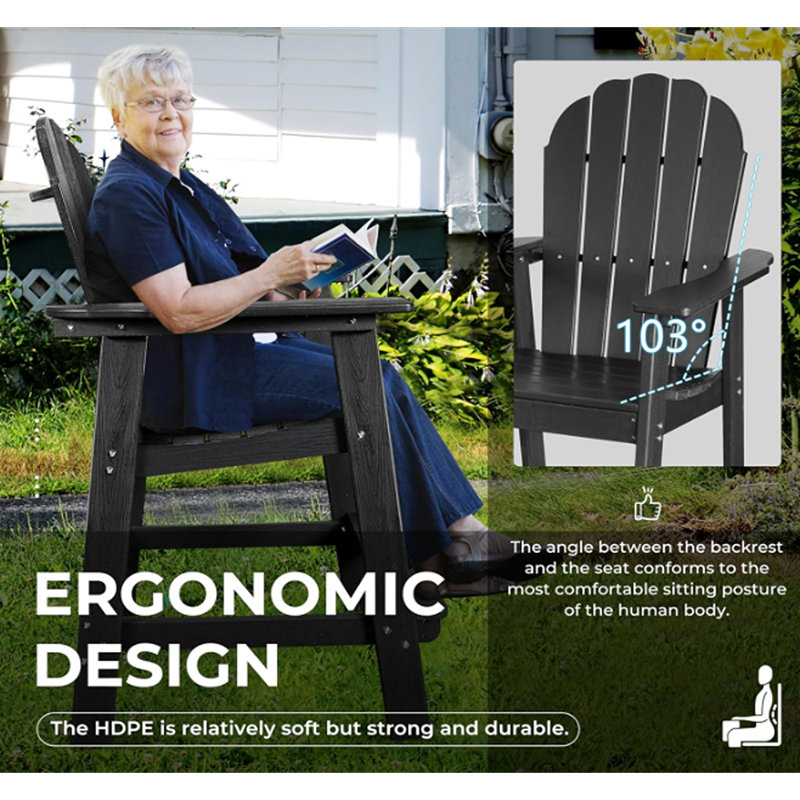 Chaise haute Adirondack haute résistance aux intempéries