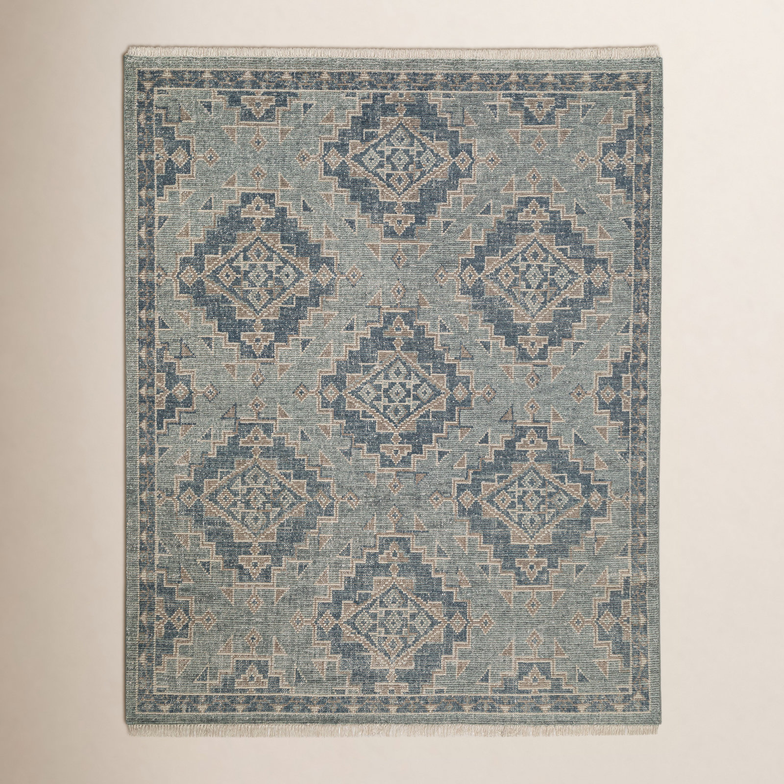 Maeve Hand-Knotted Geometric Wool Rug, Rectangle 5' x 8'