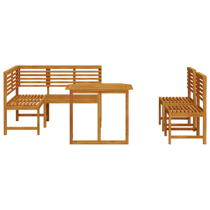 vidaXL Garden Bench Set 4 pcs Brown solid acacia wood
