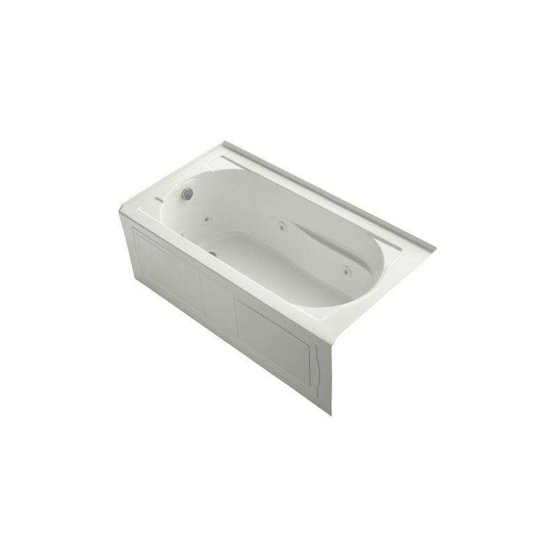 Devonshire 60" x 32" Alcove Whirlpool Acrylic Bathtub, Dune, Left