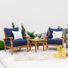 Ensemble de conversation pour terrasse en teck pour 2 personnes Summerton