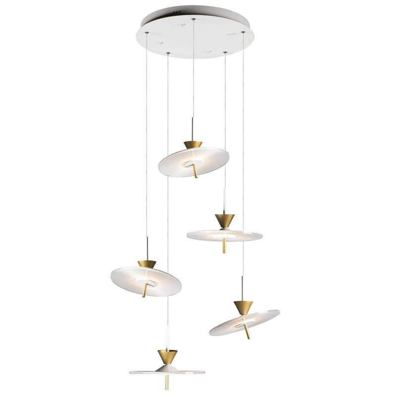 Shively 5 - Light Matte White LED Cluster Pendant