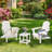 Adirondack Square Outdoor Side Table, Pool Composite Patio Table,HDPE End Tables For Backyard,Pool, Indoor Companion, Easy Maintenance & Weather Resistant(White)