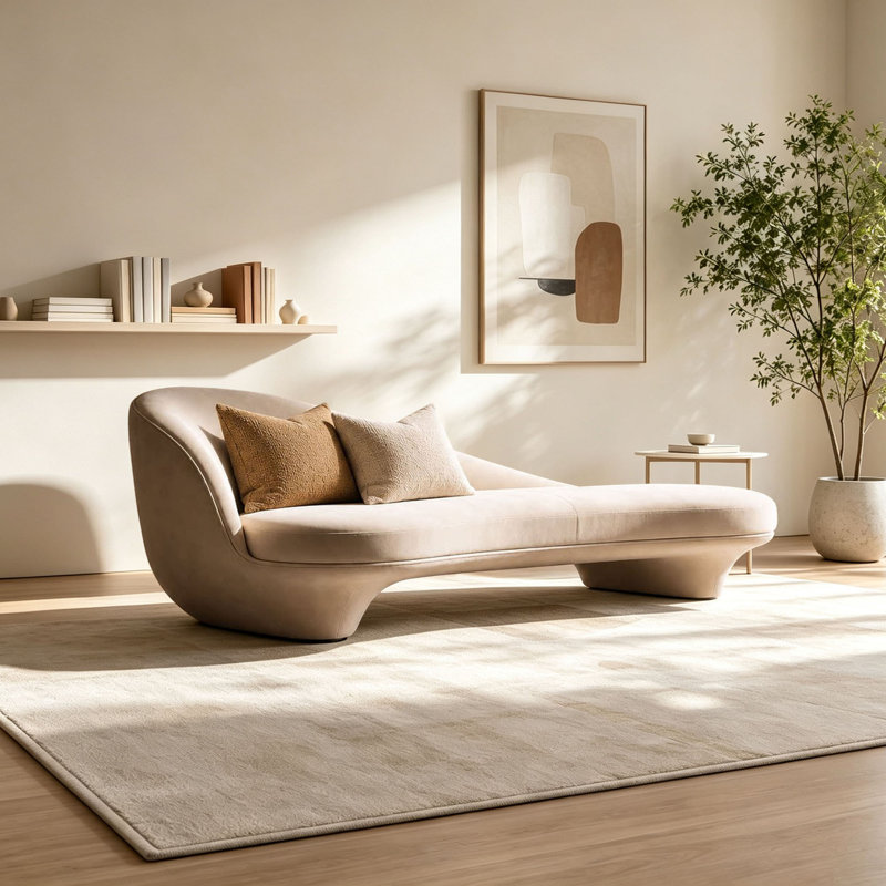 Chaise longue de loisir de style luxueux, Beige