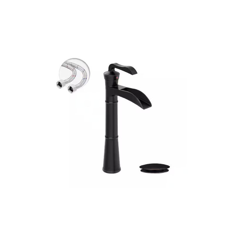 Focal Vessel Single Hole,Single Handle Bathroom Sink Faucet with Drain Assembly, Oil Rubbed Bronze