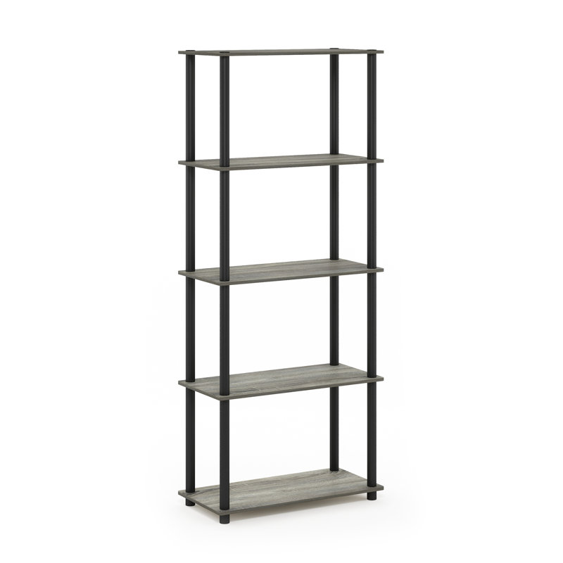 Heslin 23.58'' W Manufactured Wood Shelving Unit, French Oak Gray/Black