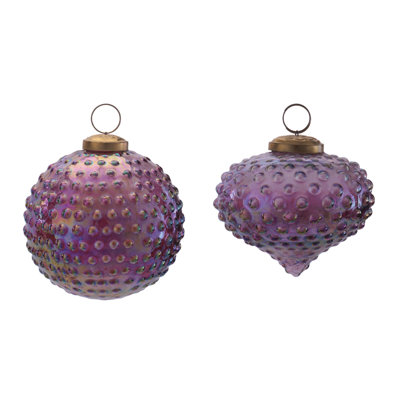 Ornements ronds en verre (ensemble de 2)