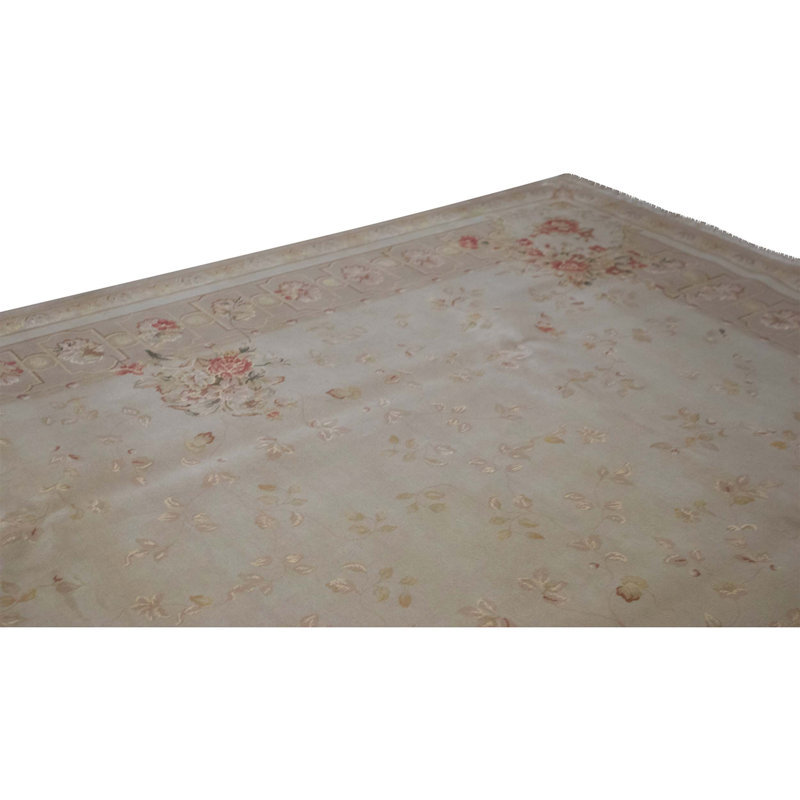 High-Quality Hand-Knotted Beige Area Rug