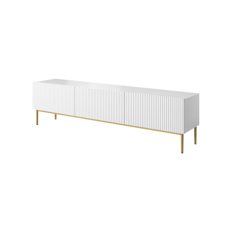 Amarr Unfinished TV Stand for TVs up to 55", White/Gold