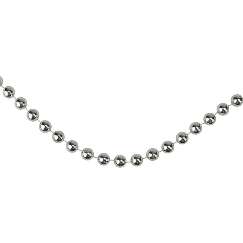 Guirlande de Noël rouge brillante à facettes - non éclairée, L 33 pi, Argent argent