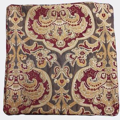 Georgia Indoor / Outdoor Floral Red Square Euro Pillow Cover