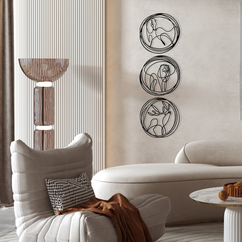 Accessoire mural élégant en métal, finition noire, 59,8 po x 19,7 po | Fabrication 100% métal, épaisseur: 0,05 pouce | Parfait pour la décoration intérieure, l'esthétique moderne, le design durable et élégant