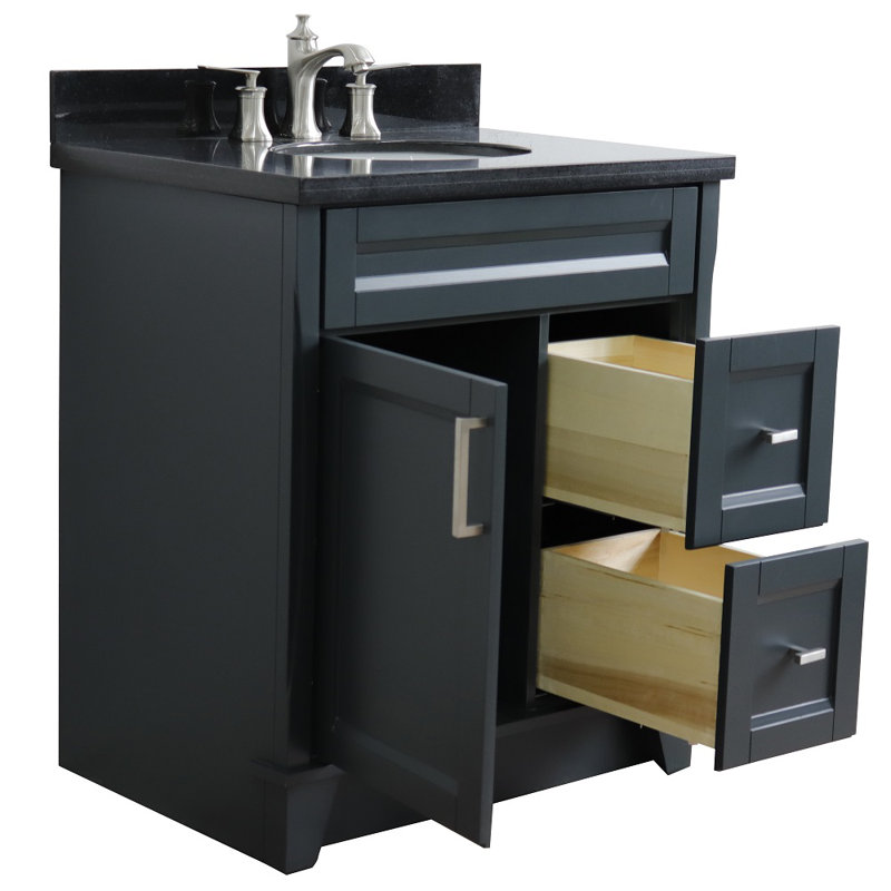Ensemble de meuble-lavabo simple 31 po Brees, Gris, Gris foncé