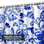 Rideau de douche abstrait à aquarelle abstraite avec 12 crochets-985111201