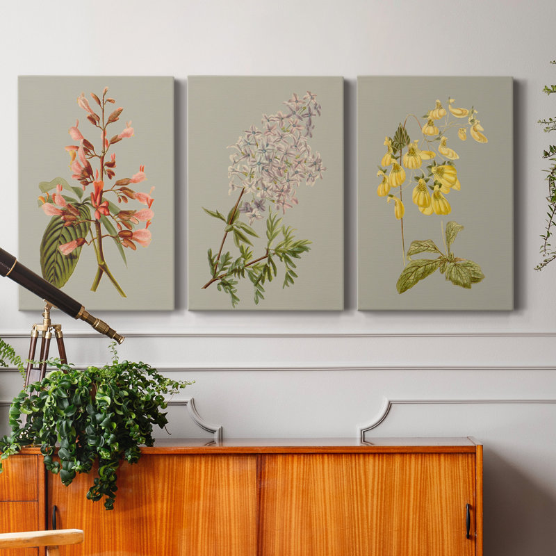 «Botanical Array I», ensemble de 3 impressions sur toile tendue, H 18 po x l 36 po x P 1 po
