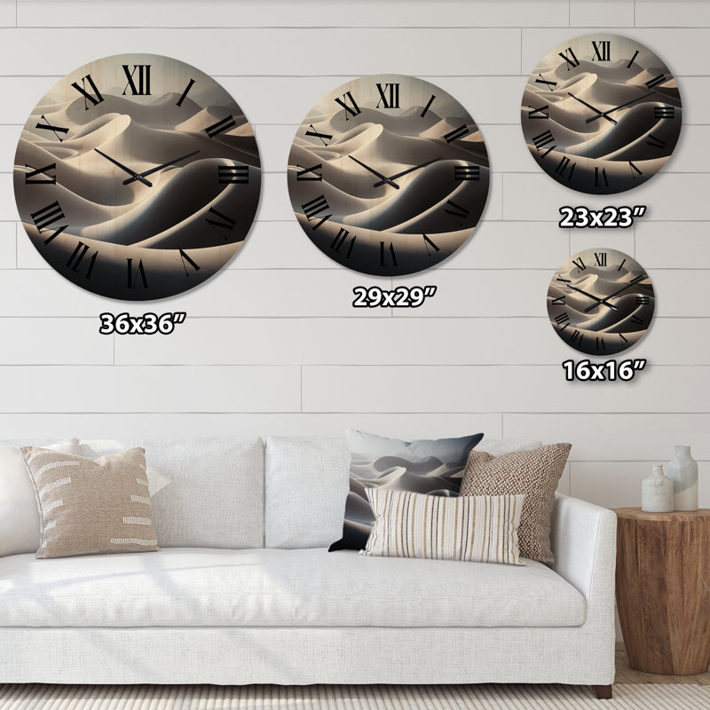 Horloge murale en bois massif Pateley, Moyenne